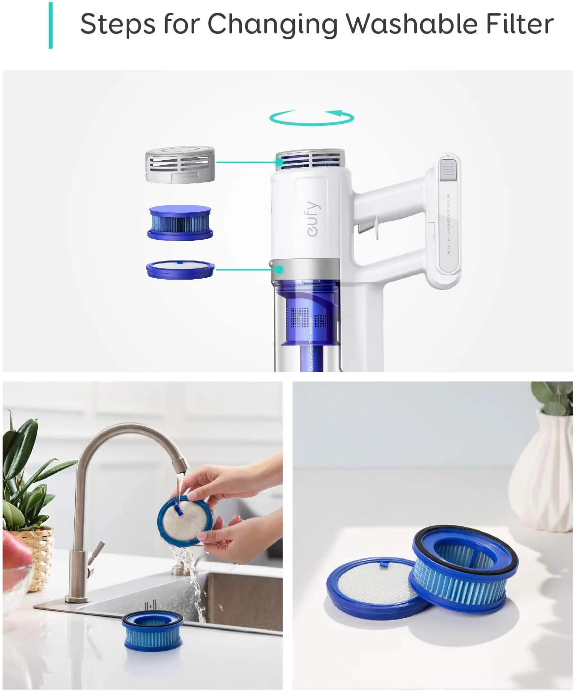 Eufy Washable Pre-Filter + Washable Post-Filter For Homevac S11 Lite - Image 2